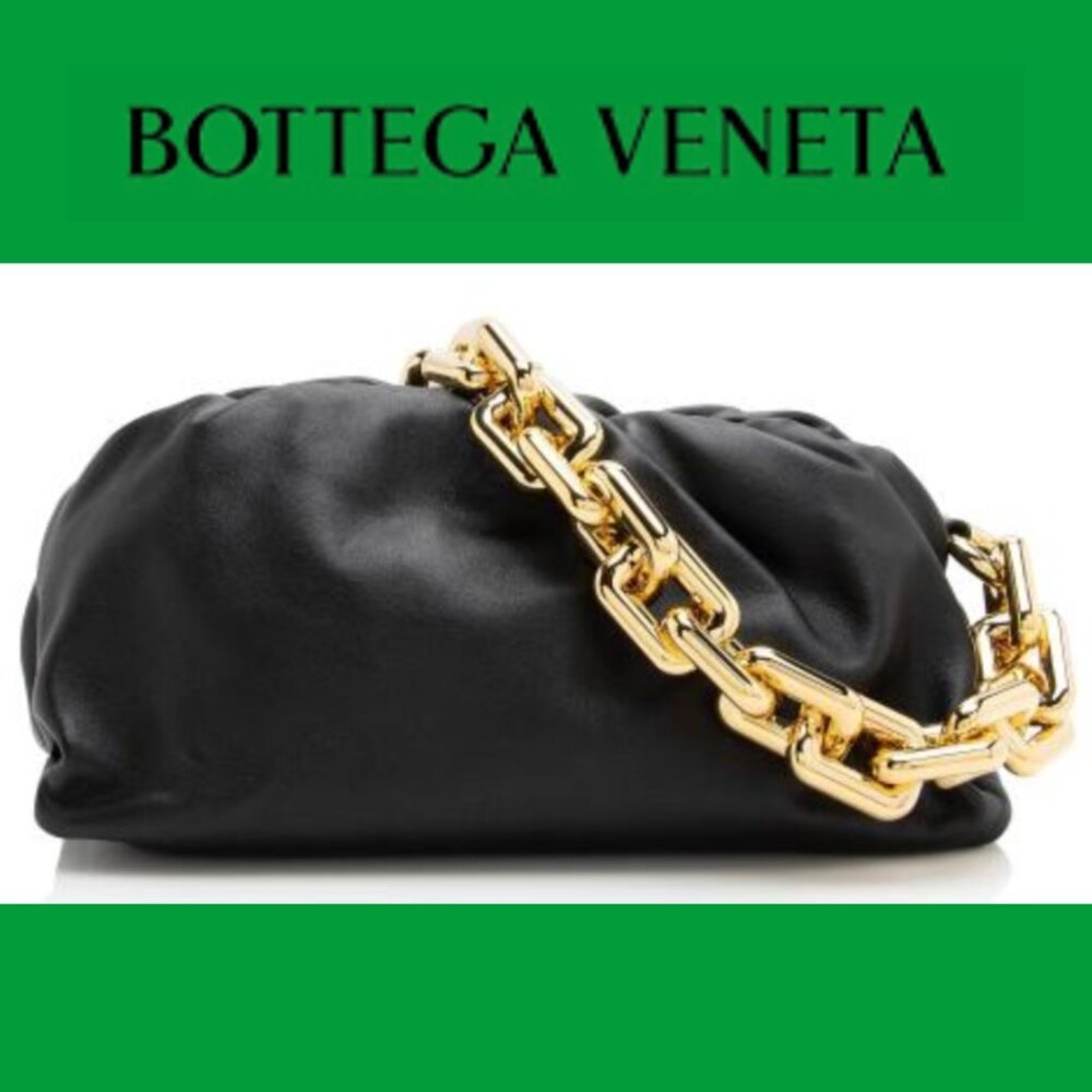 ❤️ BOTTEGA VENETA CALFSKIN LEATHER GOLD CHAIN POUCH BAG DANIEL LEE CLOUD EUC